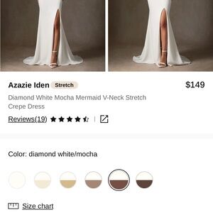 Azazie Diamond White Mocha Mermaid Dress